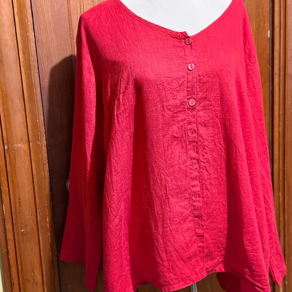 Flax Tops - Flax Women's Bright Red Blouse